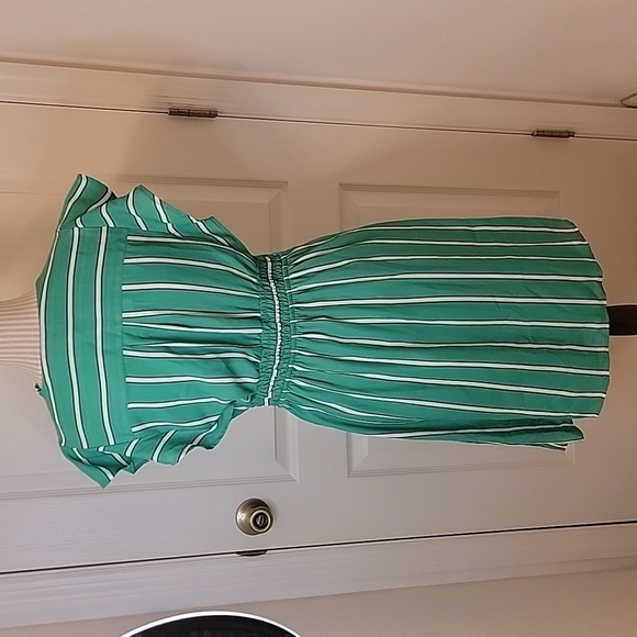 Green with White Stripes Monteau Dress, Size M. NWOT. Never worn. Immaculate! - Picture 3 of 6